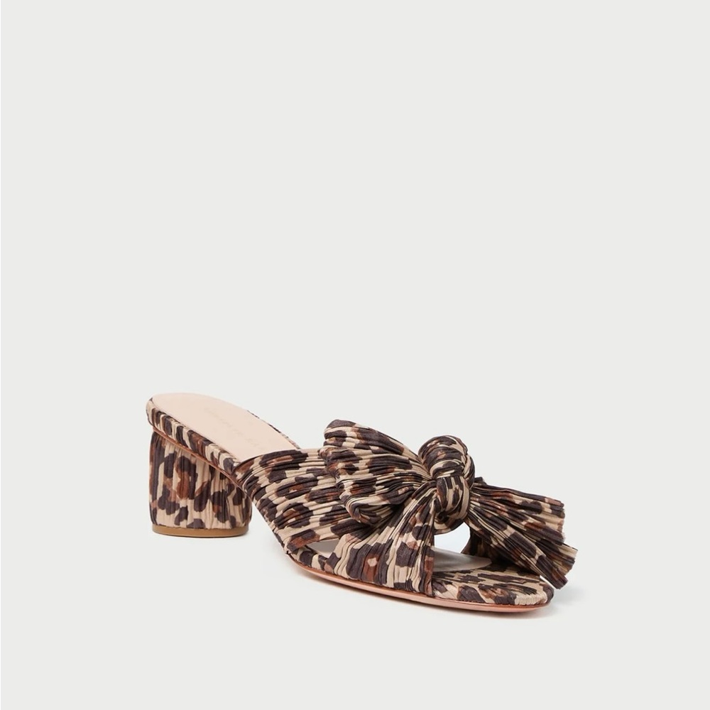 Loeffler Randall Emilia Leopard Pleated Bow Sandal